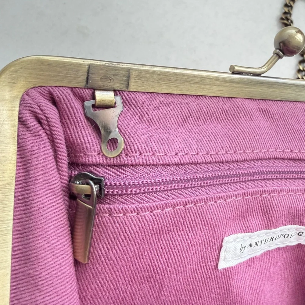 Anthropologie Audrey‎ Clutch Versatile With Removable Metal Strap